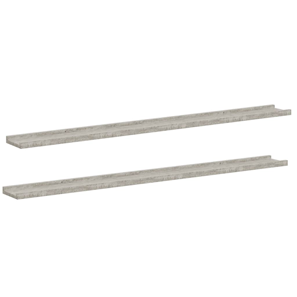 Wall Shelves 2 pcs Concrete Grey 115x9x3 cm