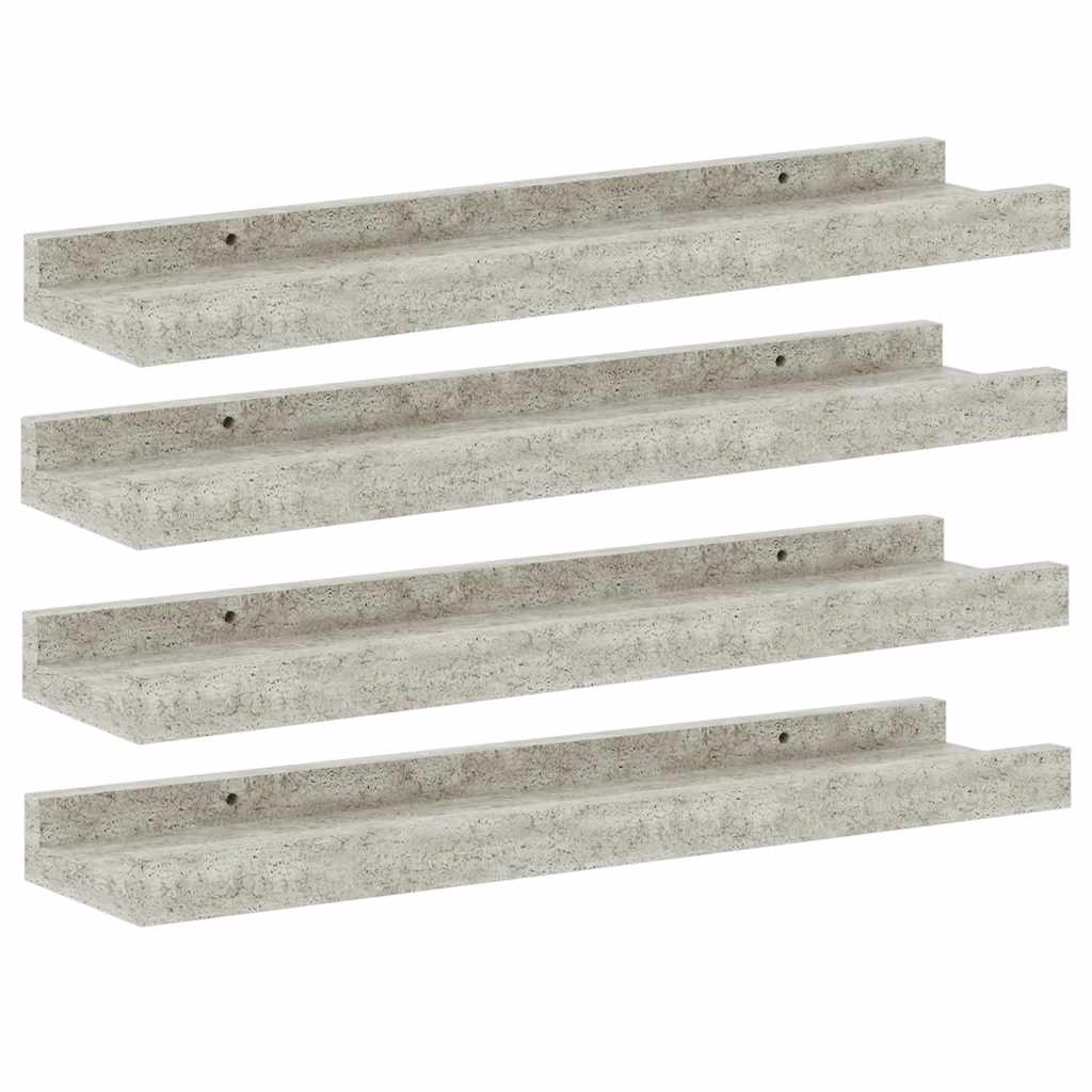 Wall Shelves 4 pcs Concrete Grey 40x9x3 cm