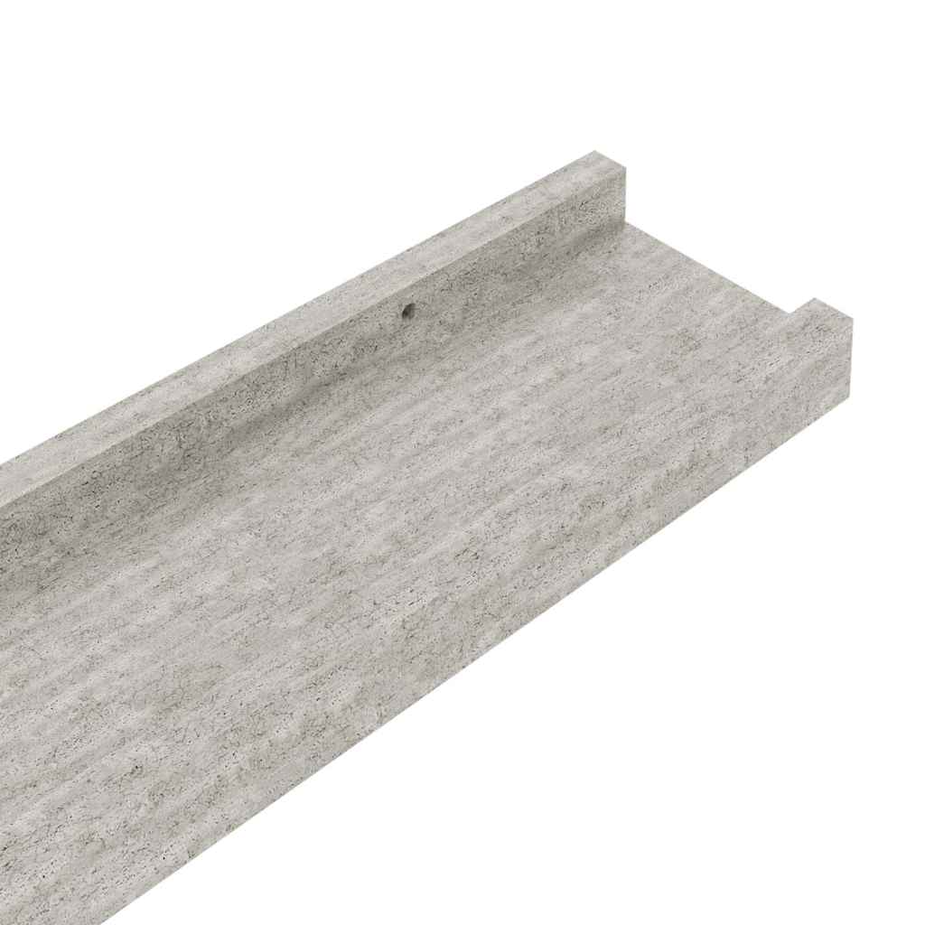 326707 vidaXL Wall Shelves 4 pcs Concrete Grey 100x9x3 cm