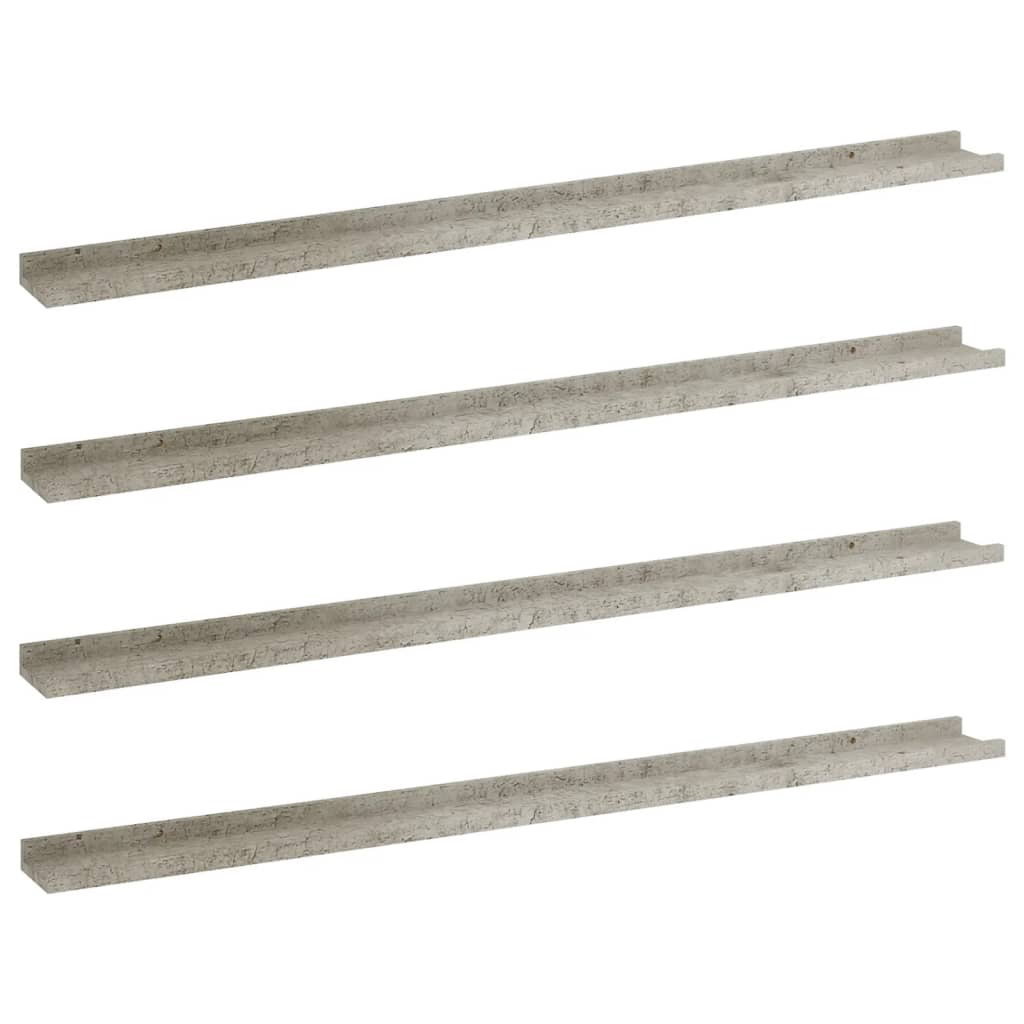 vidaXL Wall Shelves 4 pcs Concrete Grey 115x9x3 cm