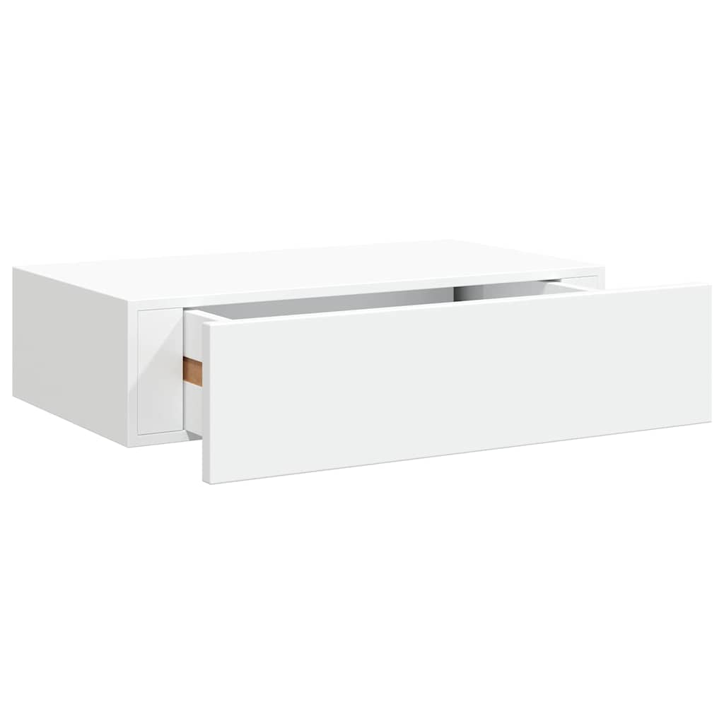 Wall-mounted Drawer Shelf White 40x23.5x10 cm MDF