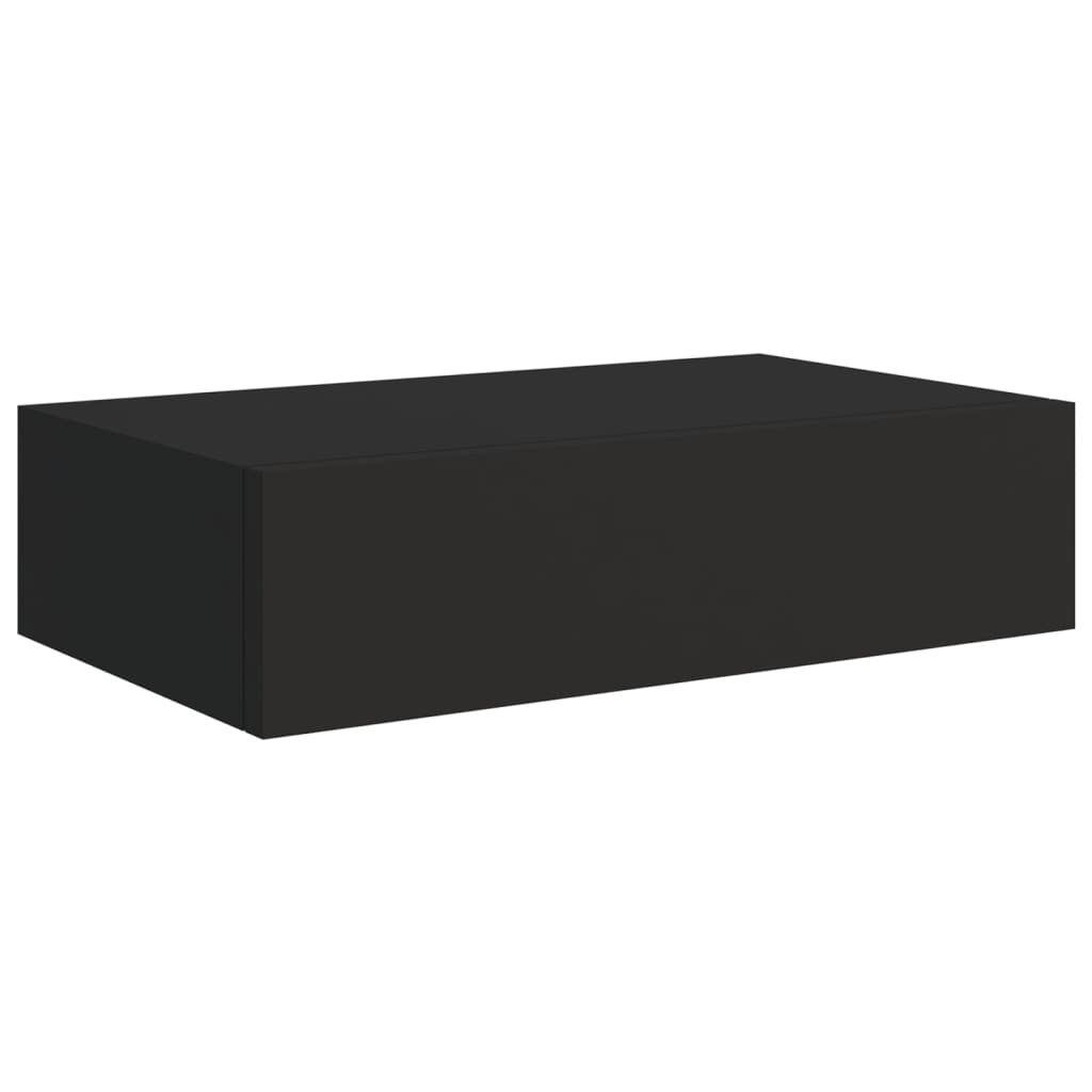 vidaXL Wall-mounted Drawer Shelves 2 pcs Black 40x23.5x10cm MDF