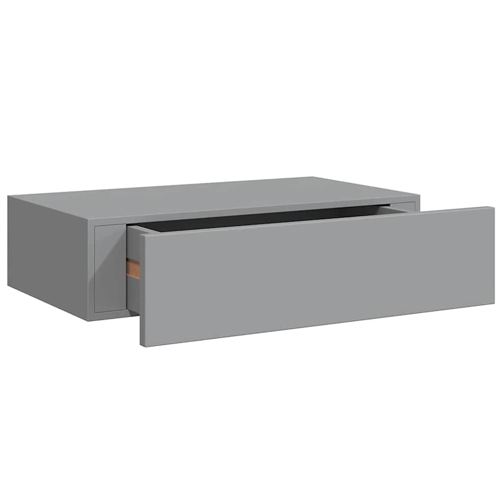 Drawer Shelf | Grey | MDF, metal | Compact | Floating Shelf | Rectangular