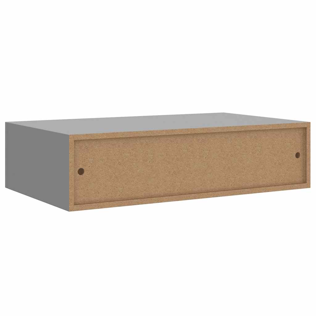 Drawer Shelf | Grey | MDF, metal | Compact | Floating Shelf | Rectangular