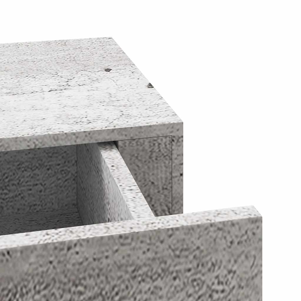 Wall-mounted Drawer Shelf Concrete Grey 40x23.5x10cm MDF