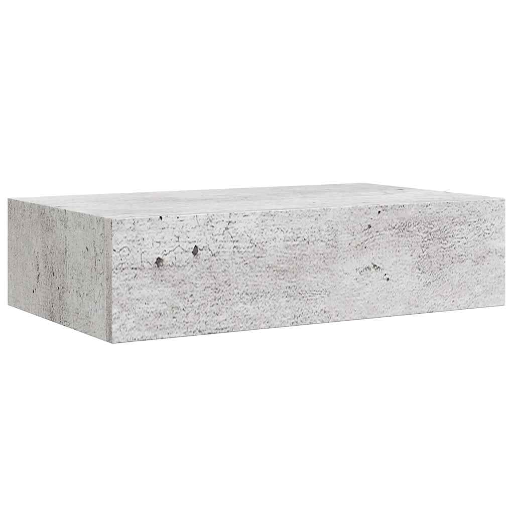 Wall Drawer Shelves 2 pcs Concrete Grey 40x23.5x10cm MDF