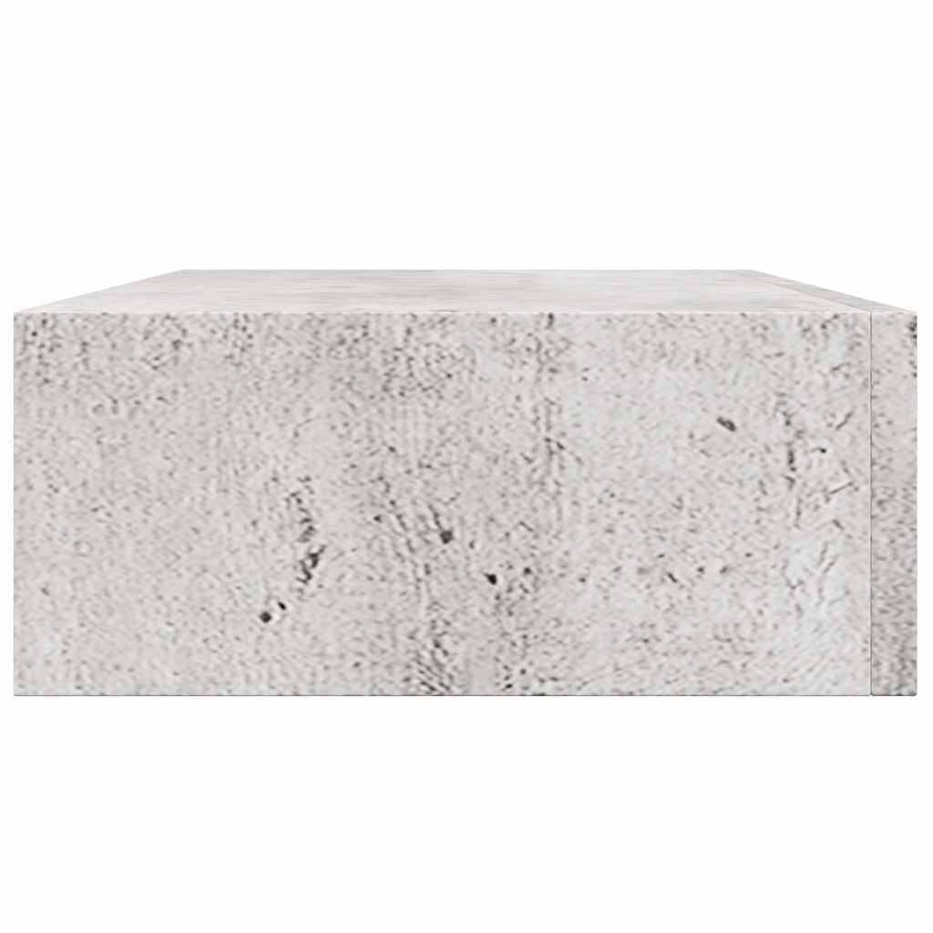 Wall Drawer Shelves 2 pcs Concrete Grey 40x23.5x10cm MDF