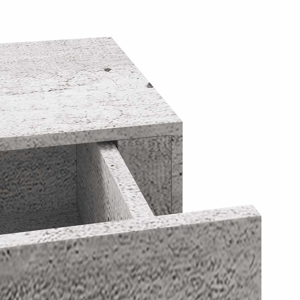 Wall Drawer Shelves 2 pcs Concrete Grey 40x23.5x10cm MDF