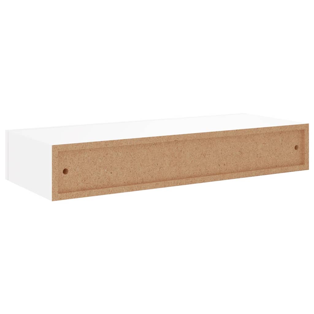 vidaXL Wall-mounted Drawer Shelves 2 pcs White 60x23.5x10cm MDF