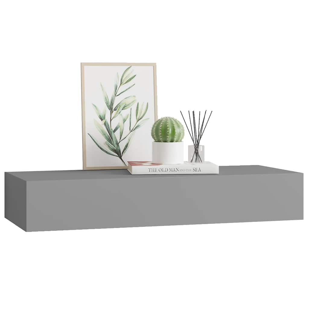 Drawer Shelf | Grey | MDF | 60x23.5x10 cm | Drawer Shelf | Rectangular