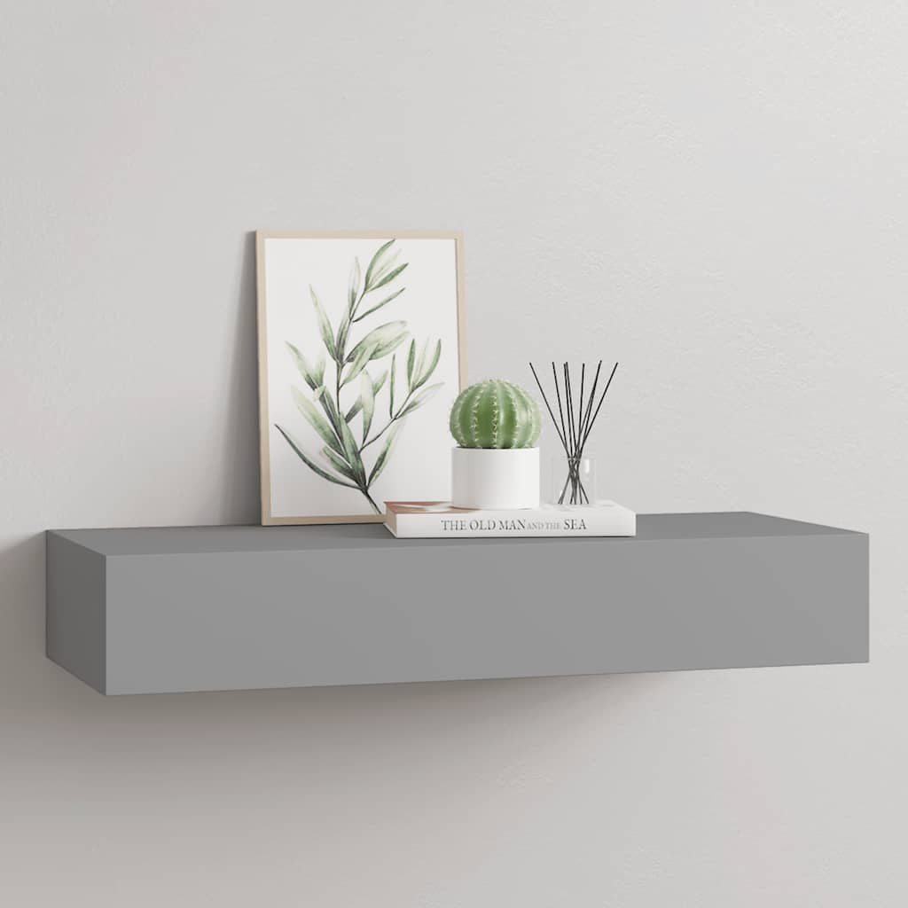 Drawer Shelf | Grey | MDF | 60x23.5x10 cm | Drawer Shelf | Rectangular