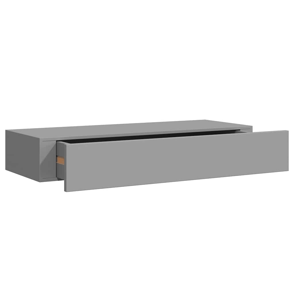 Wall-mounted Drawer Shelves 2 pcs Grey 60x23.5x10cm MDF