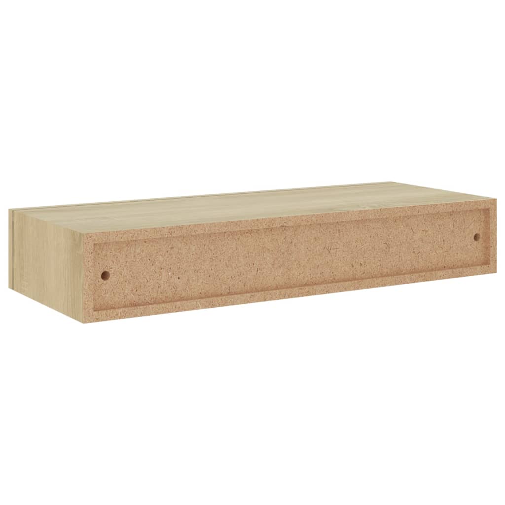 vidaXL Wall-mounted Drawer Shelf Oak 60x23.5x10cm MDF