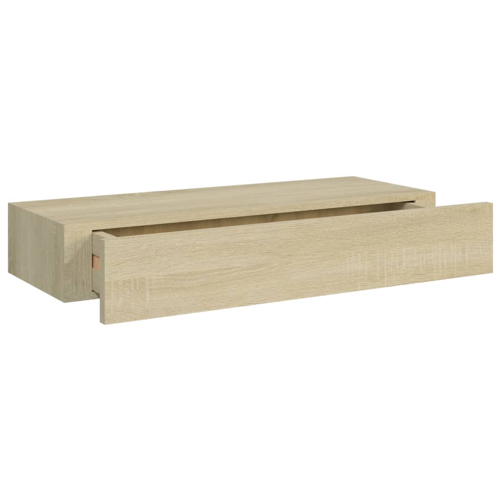 vidaXL Wall-mounted Drawer Shelf Oak 60x23.5x10cm MDF