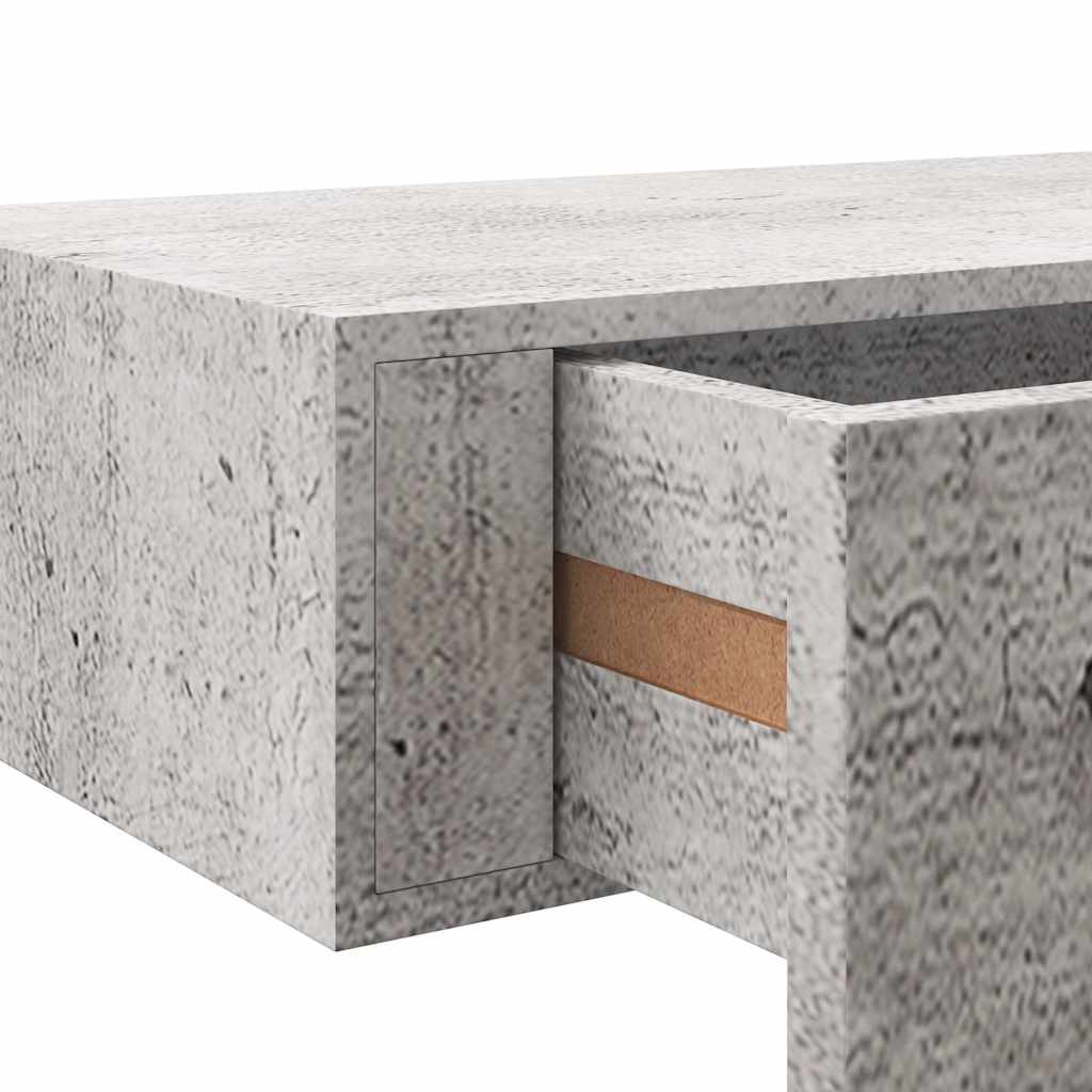 Wall-mounted Drawer Shelf Concrete Grey 60x23.5x10cm MDF