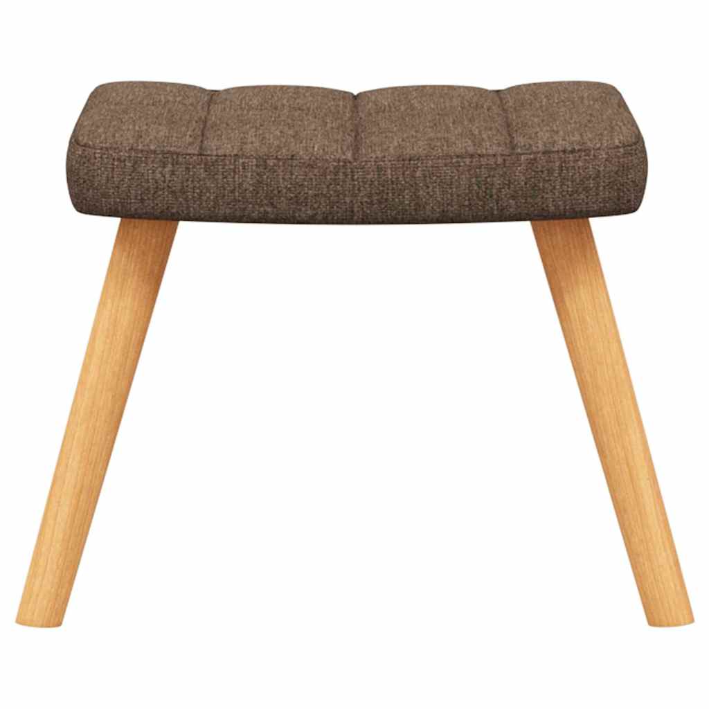Rocking Chair with a Stool Brown Fabric