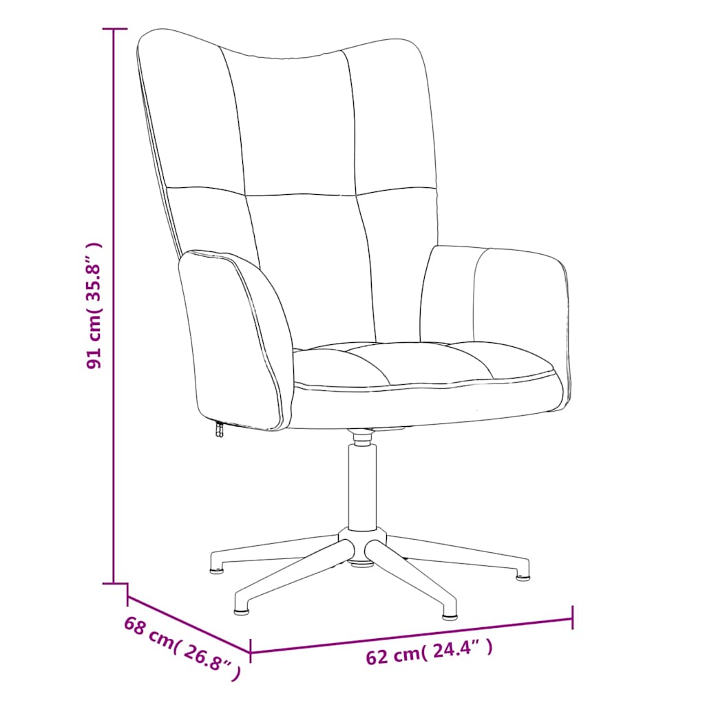 Relaxing Chair with a Stool Wine Red Velvet