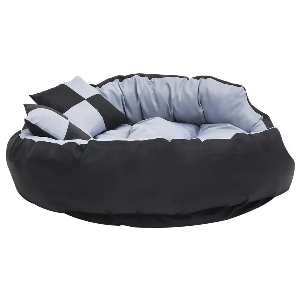 vidaXL Reversible & Washable Dog Cushion Grey and Black 110x80x23 cm