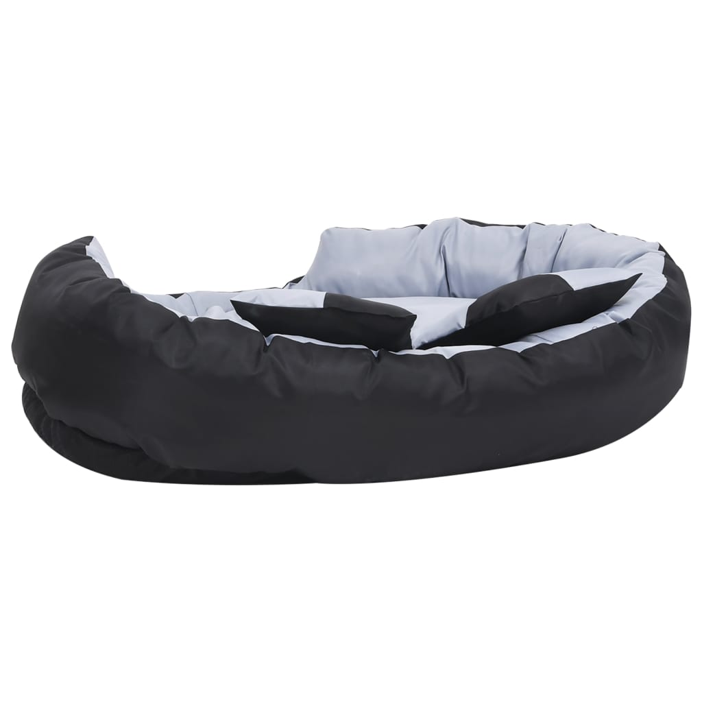 vidaXL Reversible & Washable Dog Cushion Grey and Black 110x80x23 cm