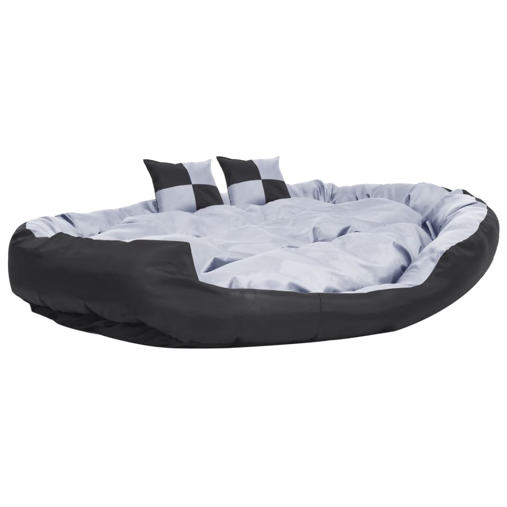 vidaXL Reversible & Washable Dog Cushion Grey and Black 150x120x25 cm