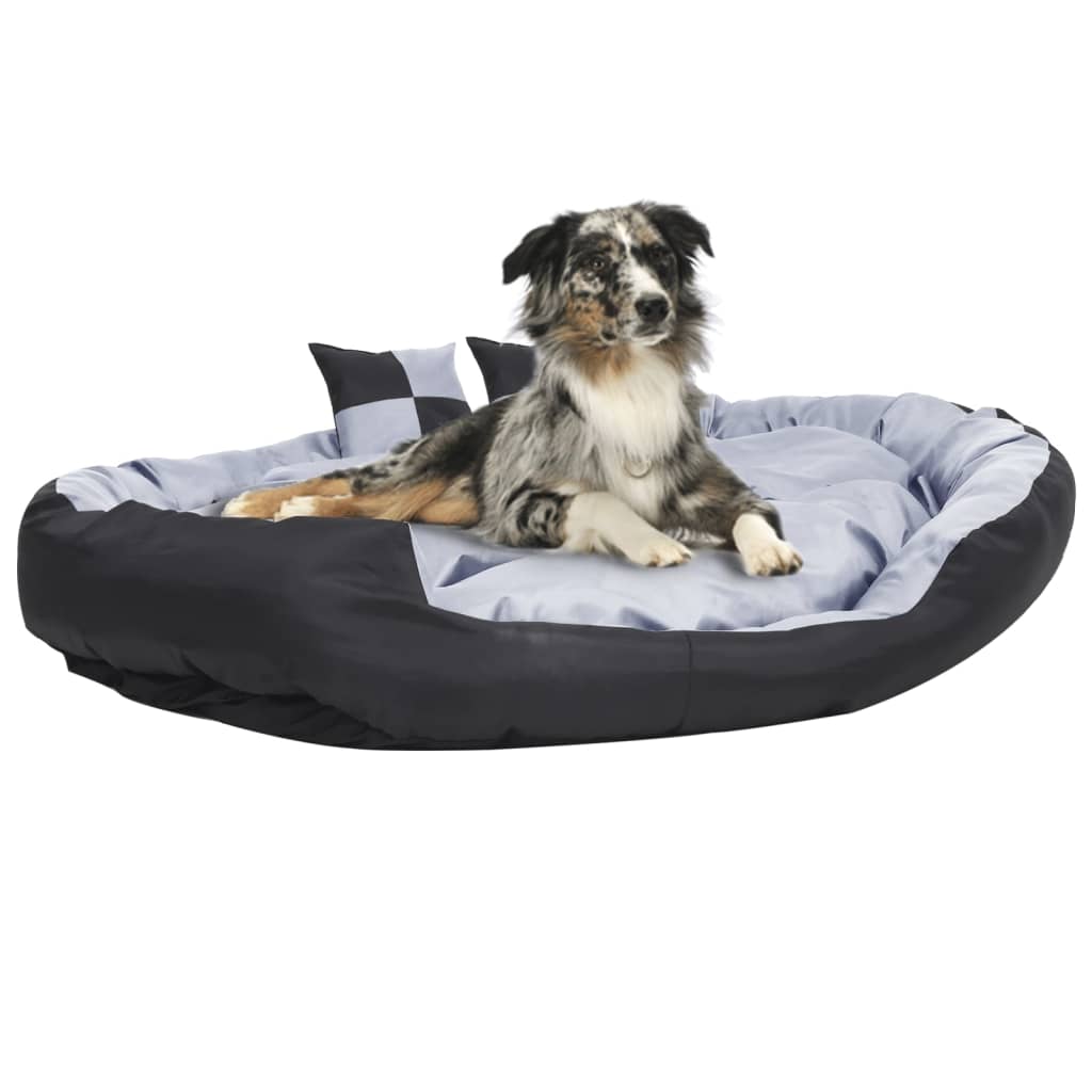 vidaXL Reversible & Washable Dog Cushion Grey and Black 150x120x25 cm