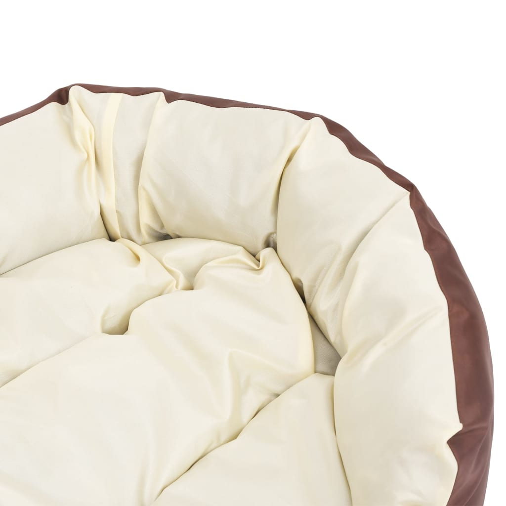 vidaXL Reversible & Washable Dog Cushion Brown and Cream 85x70x20 cm