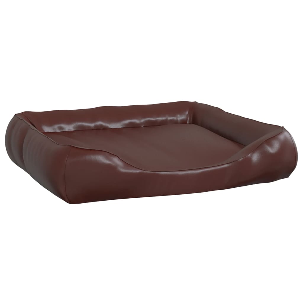 Dog Bed Brown 105x80x25 cm Faux Leather