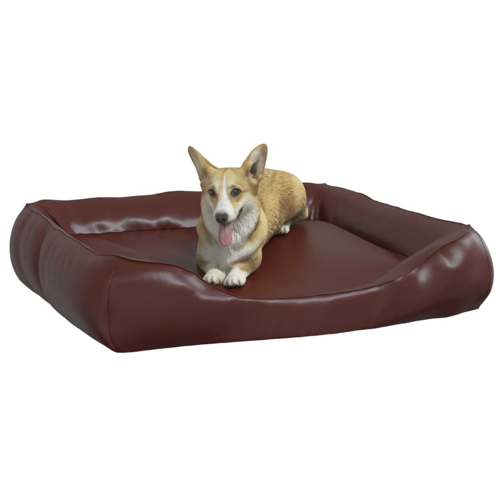 Dog Bed Brown 105x80x25 cm Faux Leather