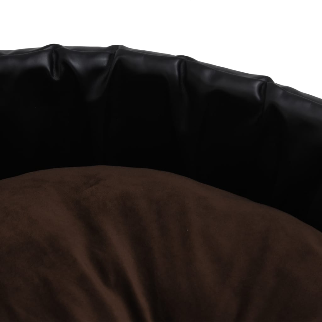 Dog Bed Black and Brown 99x89x21 cm Plush and Faux Leather