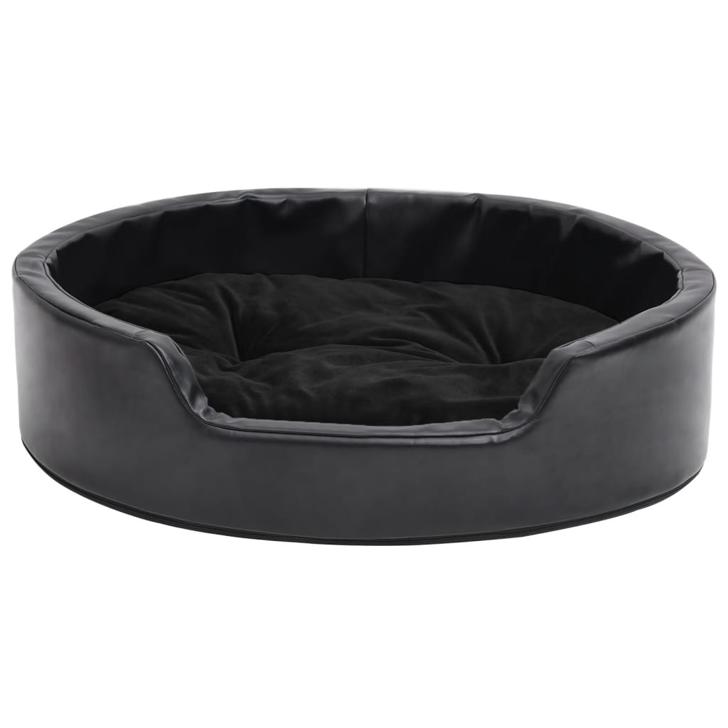 vidaXL Dog Bed Black 69x59x19 cm Plush and Faux Leather