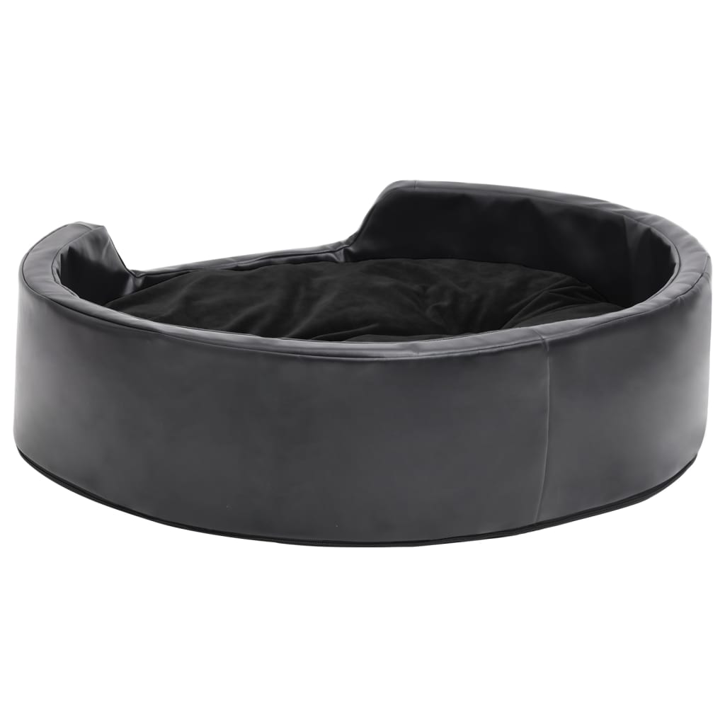 vidaXL Dog Bed Black 69x59x19 cm Plush and Faux Leather