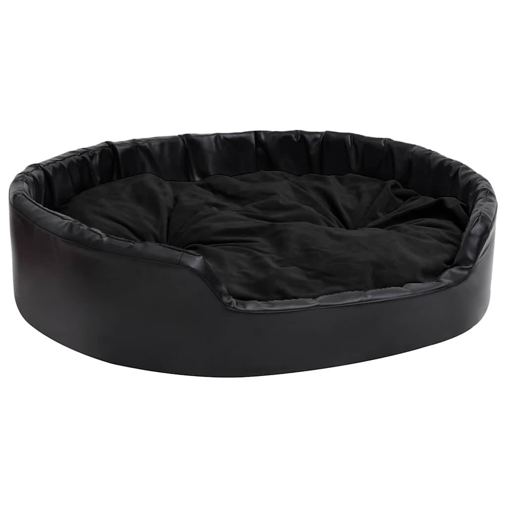 Dog Bed | Black | Faux leather | Medium | Dog Bed | Rectangular