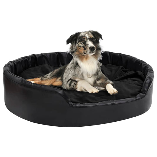 vidaXL Dog Bed Black 99x89x21 cm Plush and Faux Leather