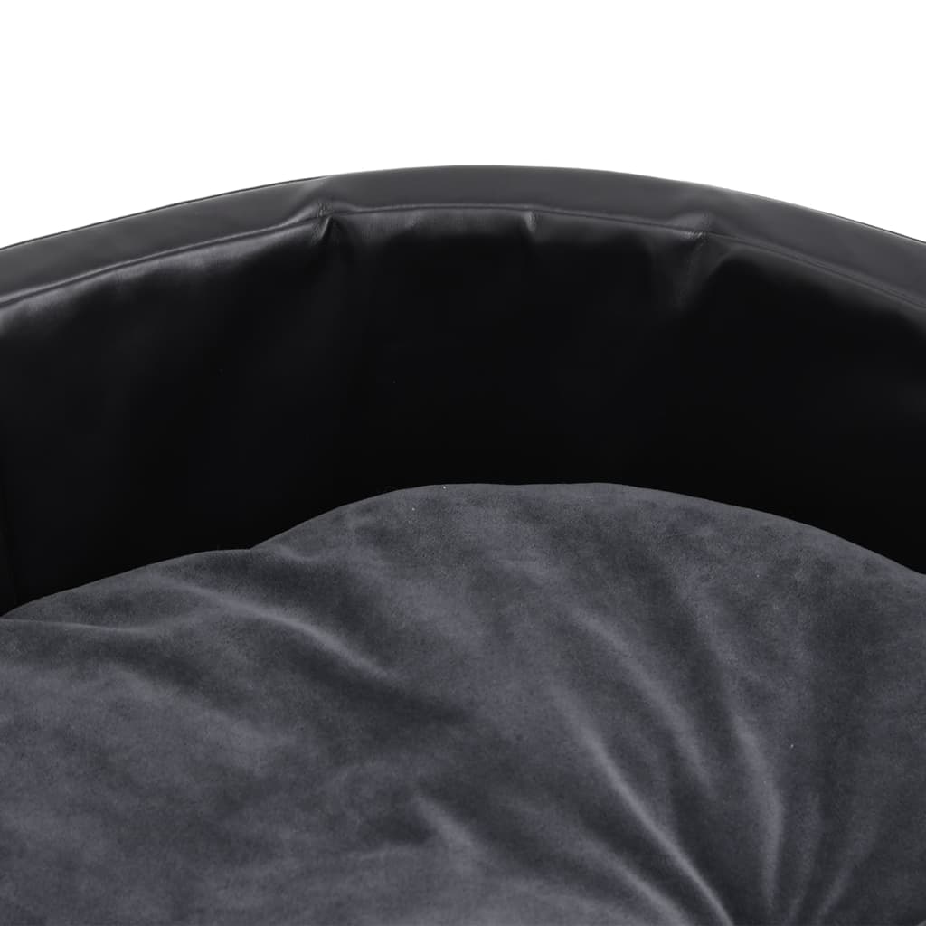 Dog Bed Black and Dark Grey 90x79x20 cm Plush and Faux Leather