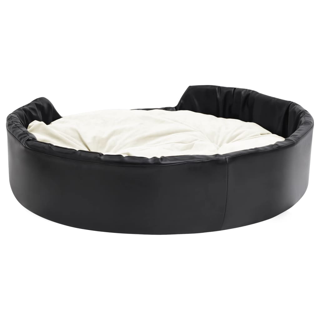 vidaXL Dog Bed Black and Beige 99x89x21 cm Plush and Faux Leather