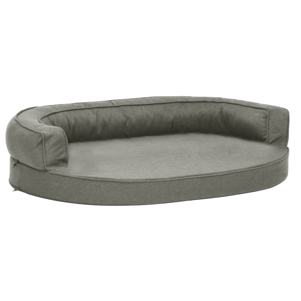 vidaXL Ergonomic Dog Bed Mattress 75x53 cm Linen Look Grey