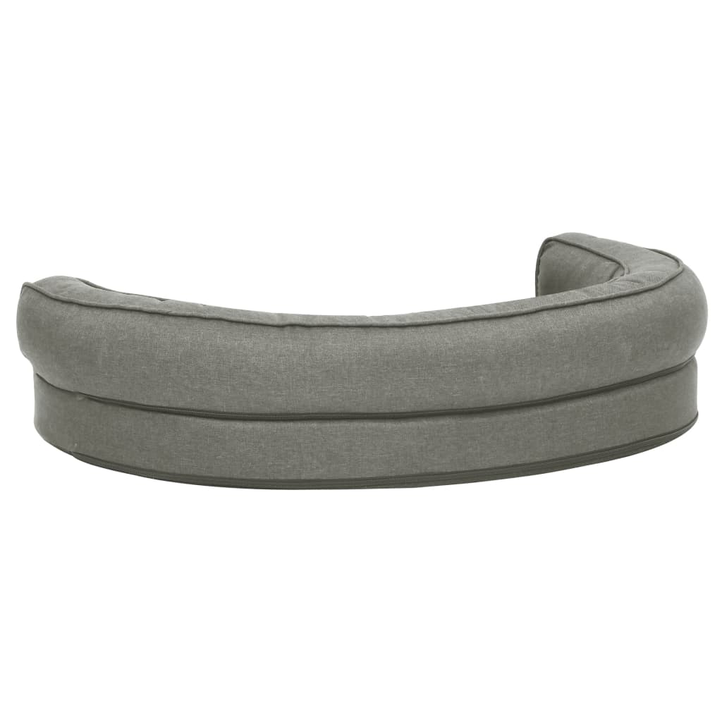 vidaXL Ergonomic Dog Bed Mattress 75x53 cm Linen Look Grey