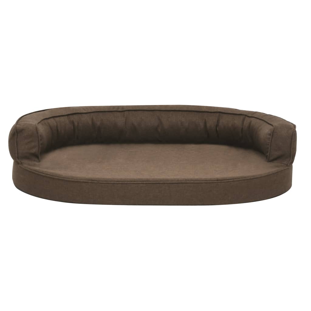 vidaXL Ergonomic Dog Bed Mattress 75x53 cm Linen Look Brown