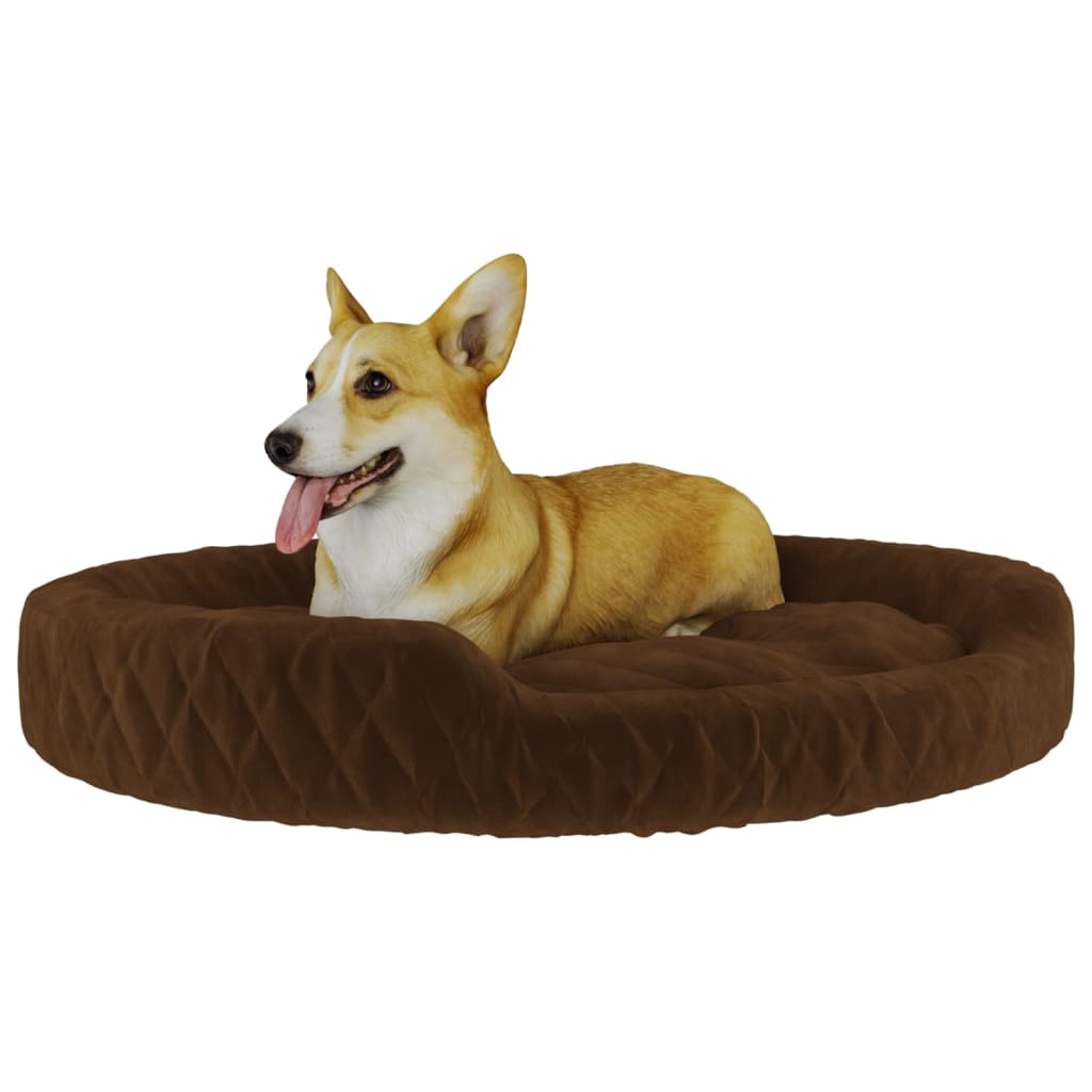 vidaXL Dog Bed Brown 90x70x23 cm Plush