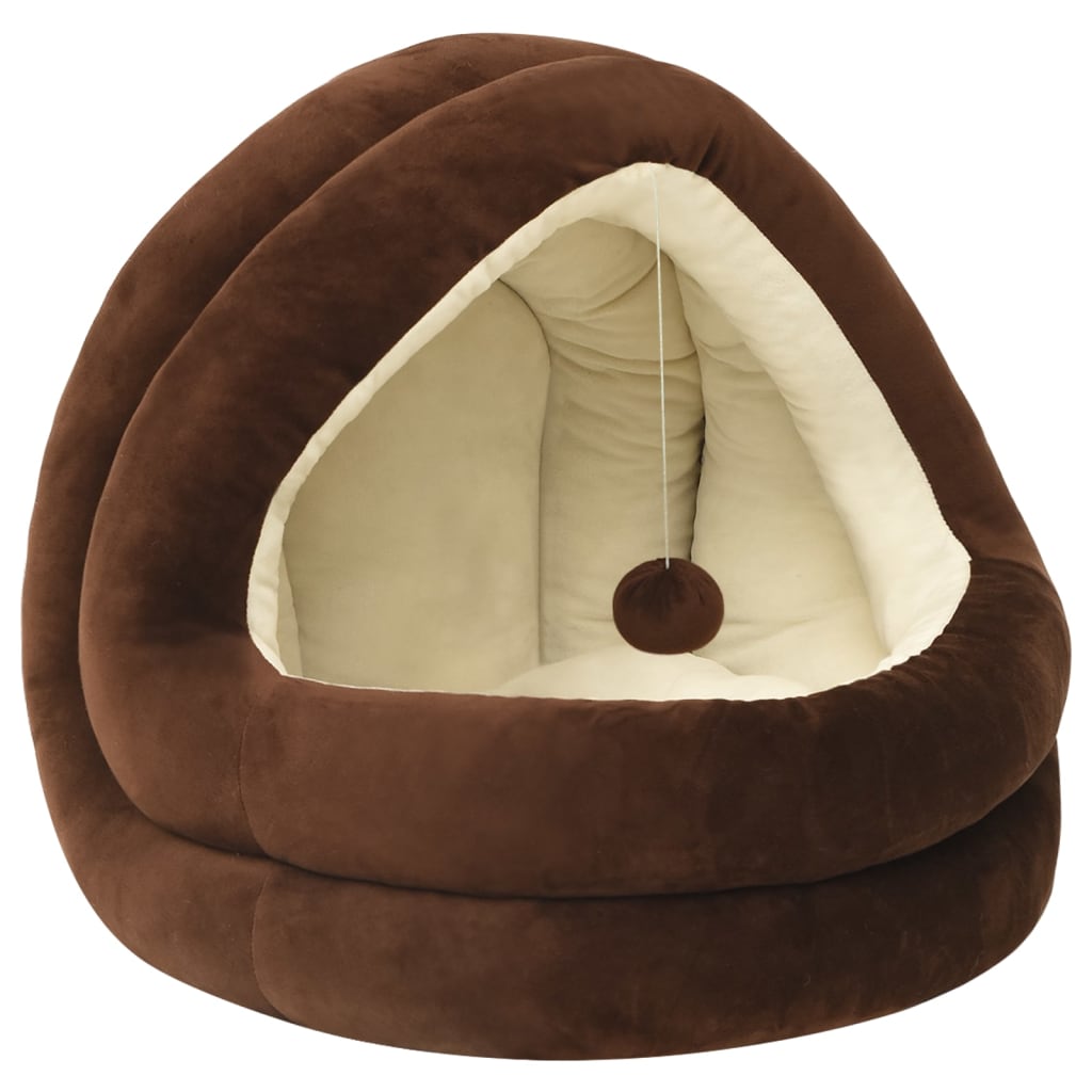 Cat Bed 40x40x35 cm Brown and Cream