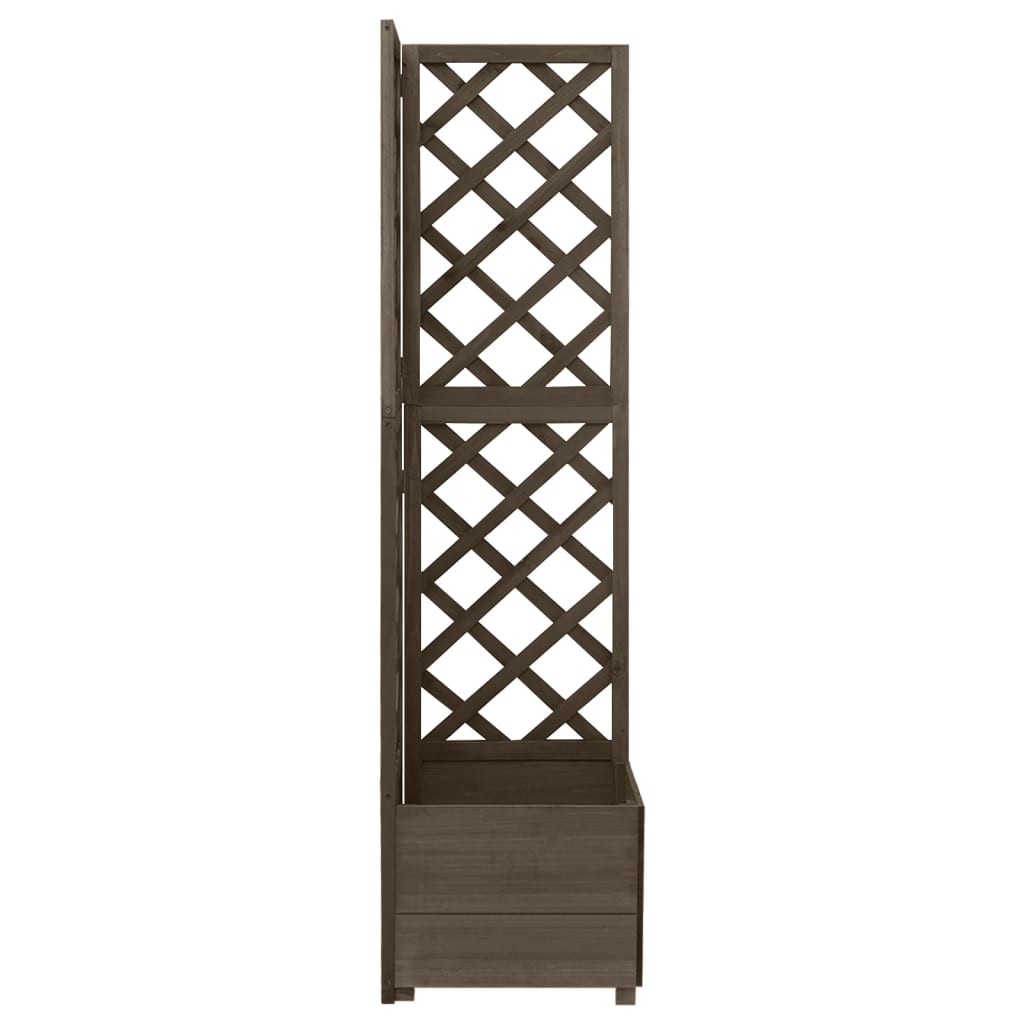 vidaXL Corner Trellis Planter Grey 40x40x150 cm Solid Fir Wood