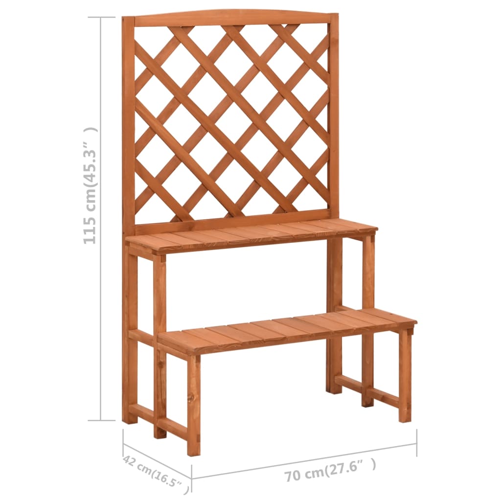 vidaXL Plant Stand with Trellis 70x42x115 cm Solid Fir Wood