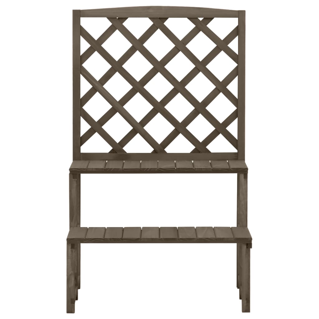 vidaXL Plant Stand with Trellis Grey 70x42x115 cm Solid Fir Wood