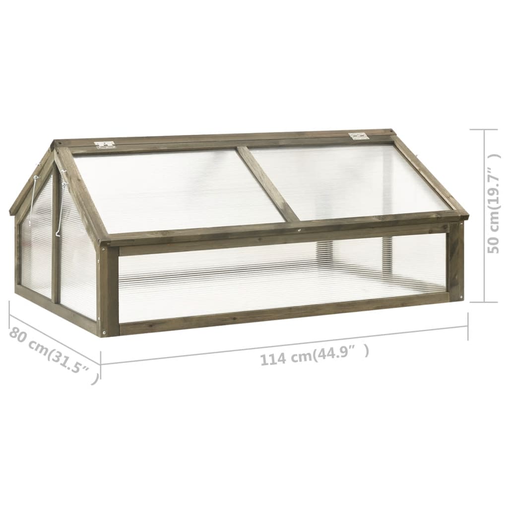 vidaXL Greenhouse Grey 114x80x50 cm Firwood