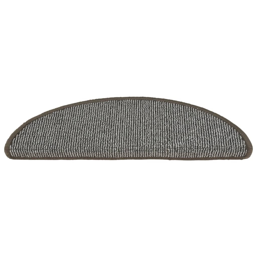 Stair Mats 15 pcs 56x17x3 cm Grey Half Round