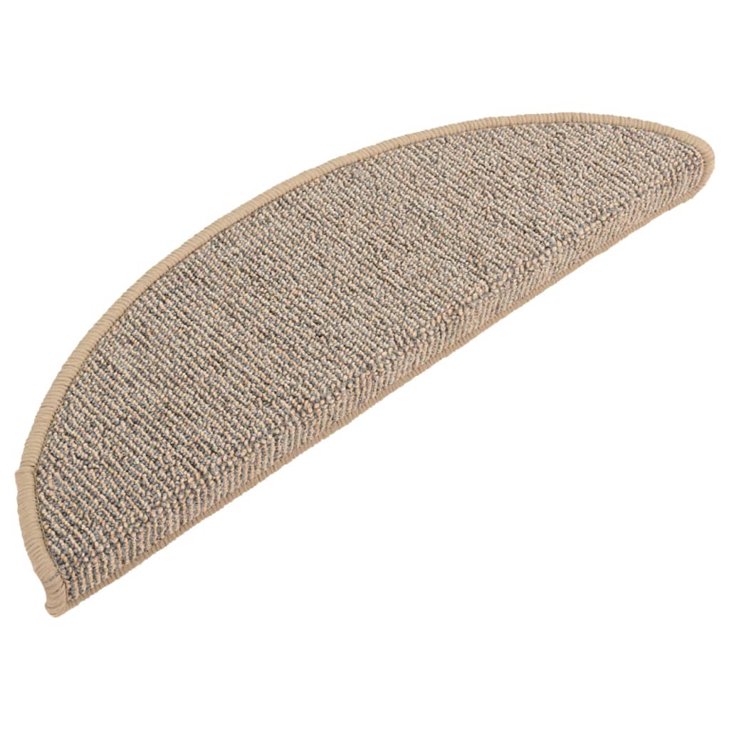 Stair Mats 15 pcs 56x17x3 cm Brown Half Round