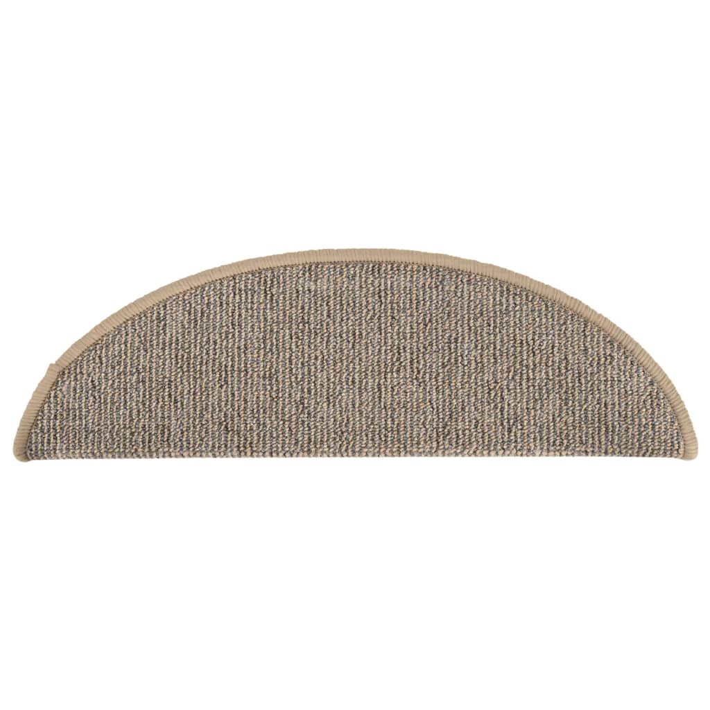 Stair Mats 15 pcs 56x17x3 cm Brown Half Round