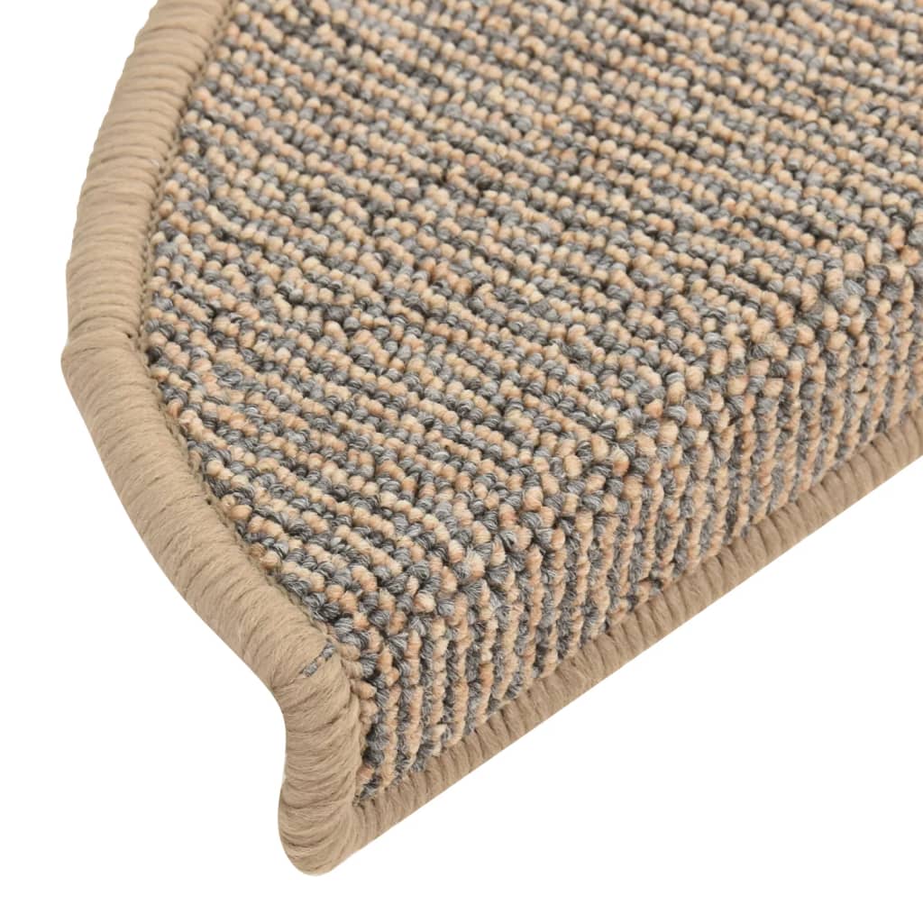 Stair Mats 15 pcs 56x17x3 cm Brown Half Round