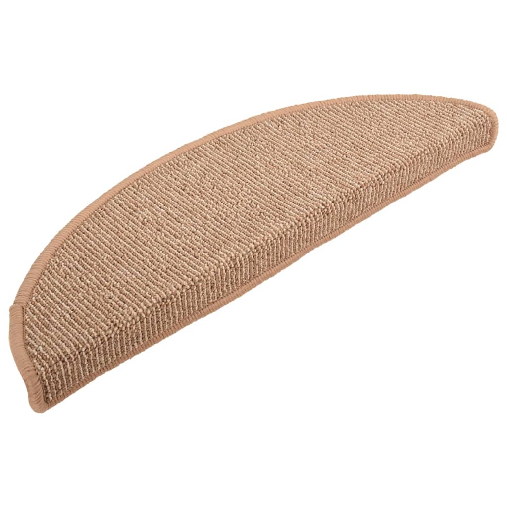 Stair Mats 15 pcs 56x17x3 cm Light Brown Half Round