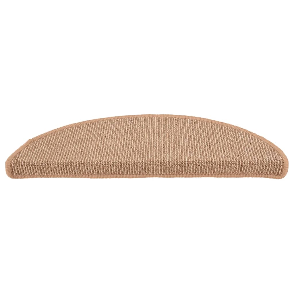 Stair Mats 15 pcs 56x17x3 cm Light Brown Half Round